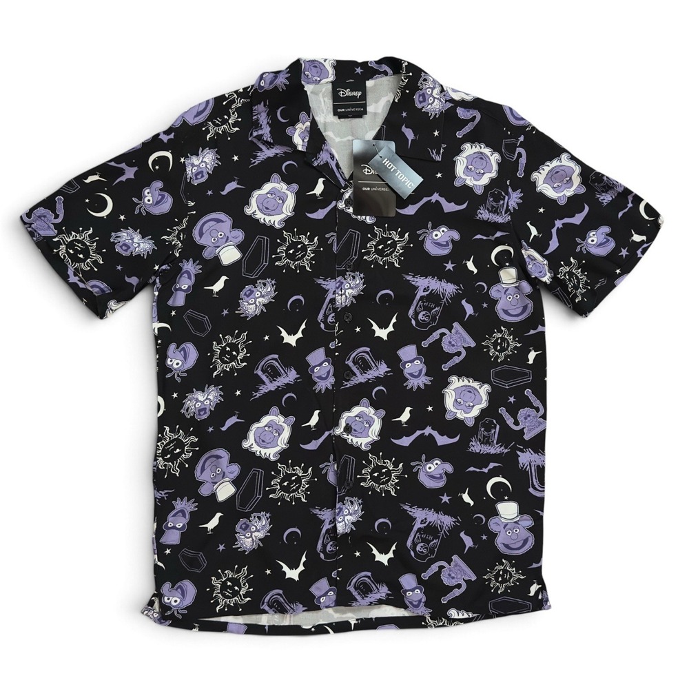 Our Universe Disney Muppets Haunted Mansion Icons Woven Button Shirt XS